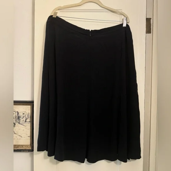 COPY - Eileen Fisher Black Silk Drawstring Skirt with Pockets 2X - Picture 4 of 7